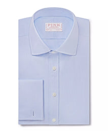 Pale Blue Classic Fit Double Cuff Royal Oxford Formal Shirt