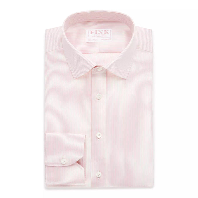 Pale Pink & White Tailored Fit Supraluxe Fine Bengal Formal Shirt