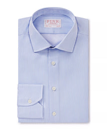 Pale Blue & White Slim Fit Journey Twill Stripe Formal Shirt