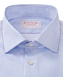 Pale Blue & White Slim Fit Journey Twill Stripe Formal Shirt