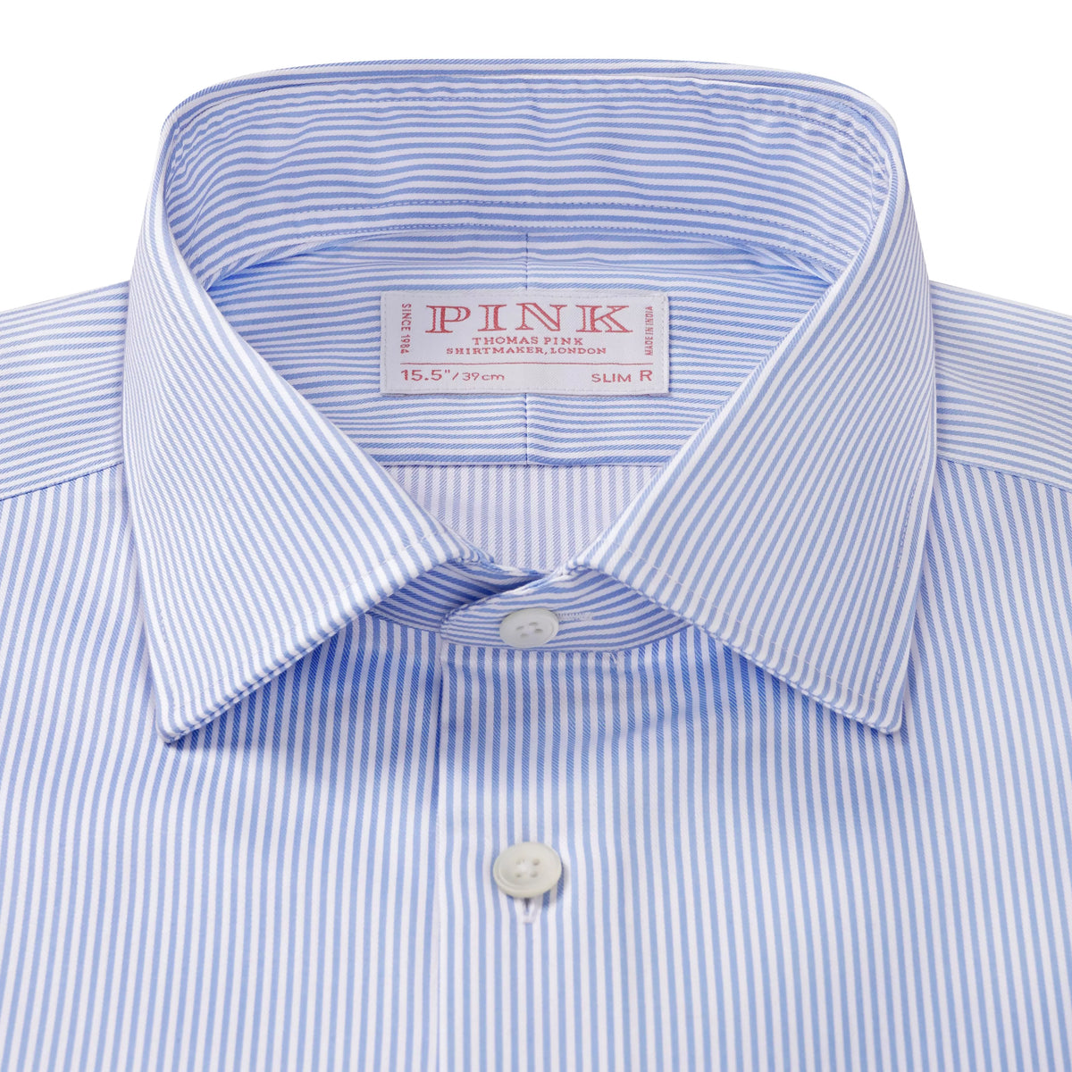 Pale Blue & White Slim Fit Journey Twill Stripe Formal Shirt