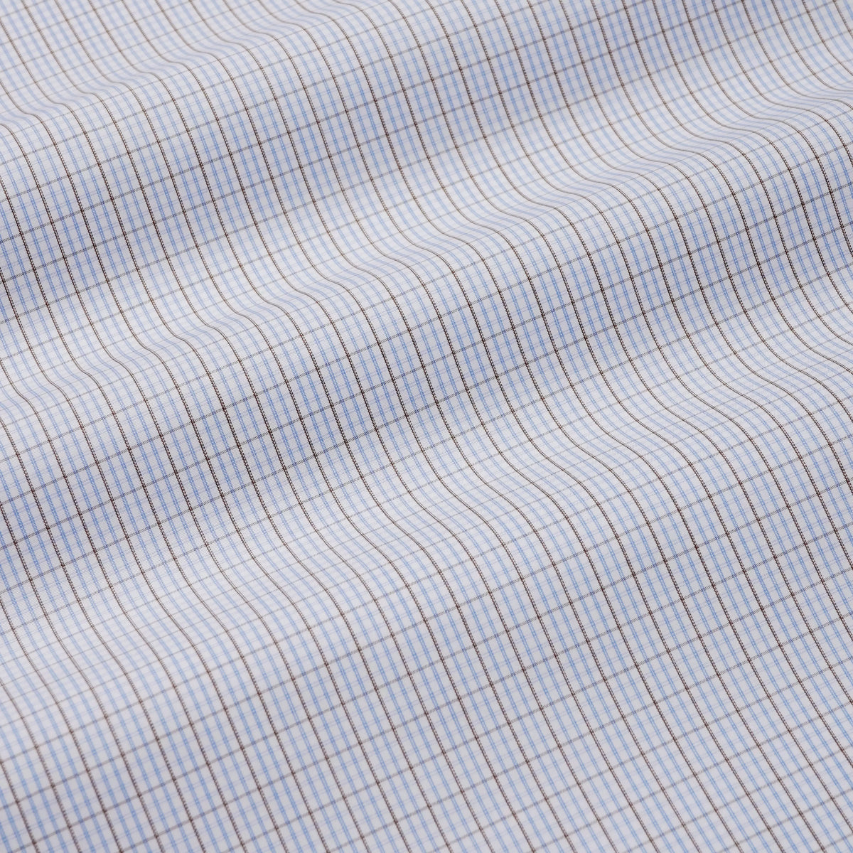 Pale Blue & Green Tailored Fit Graph Check Formal Shirt