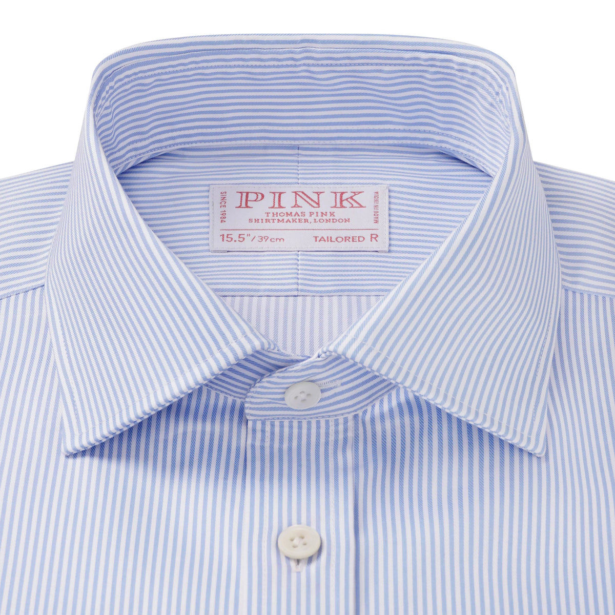 Pale Blue & White Tailored Fit Journey Twill Stripe Formal Shirt