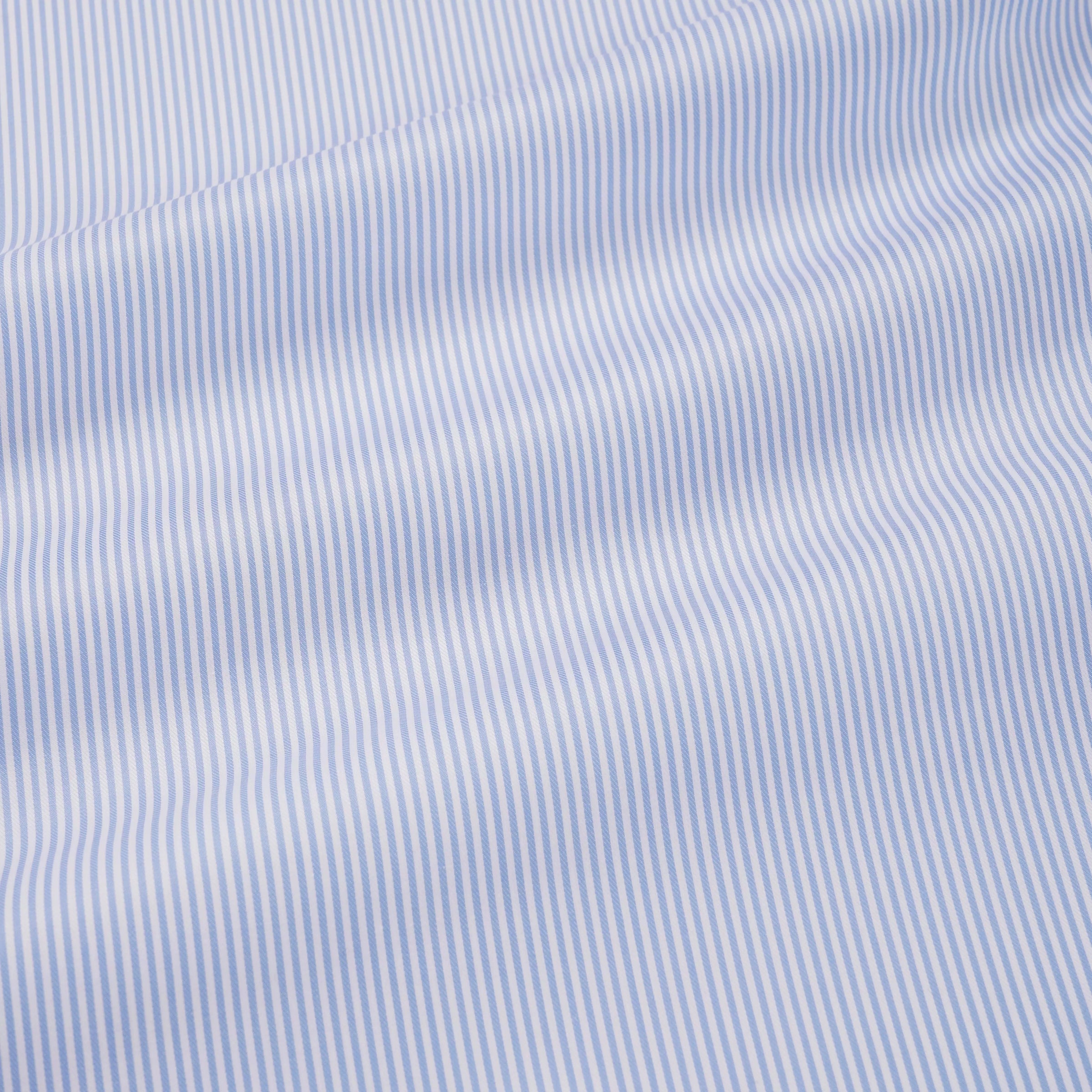Pale Blue & White Slim Fit Journey Twill Stripe Formal Shirt