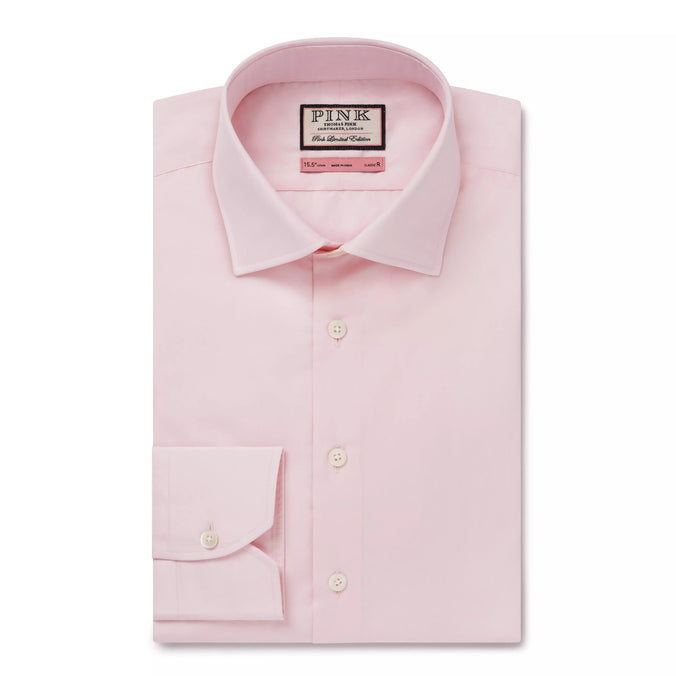 Pale Pink Classic Fit Cotton Satin Formal Shirt