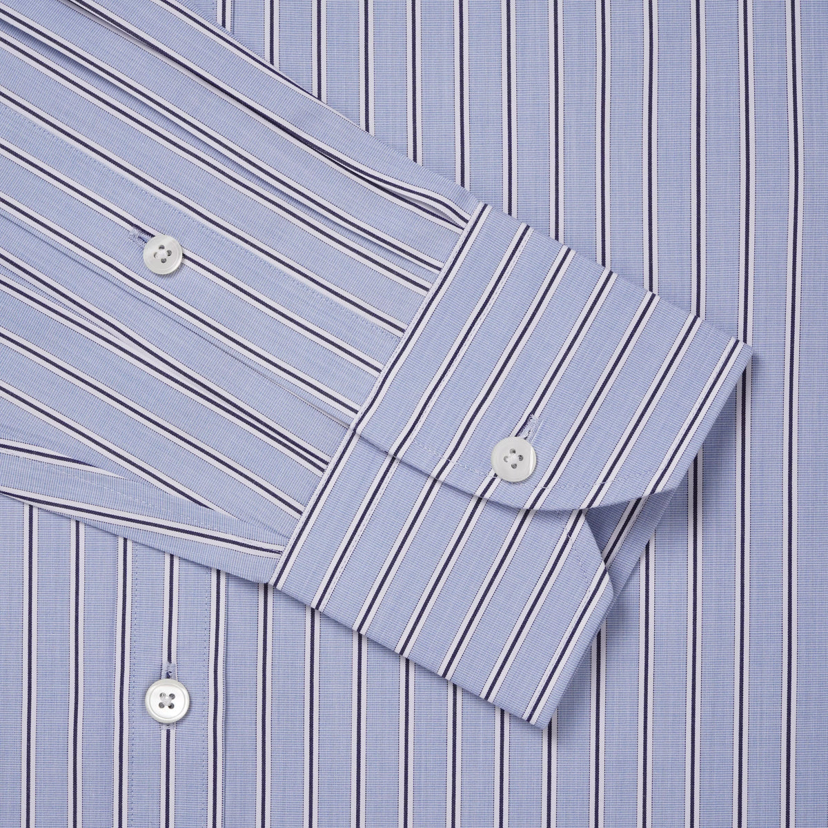 Blue & Navy Classic Fit Regent End on End Stripe Formal Shirt