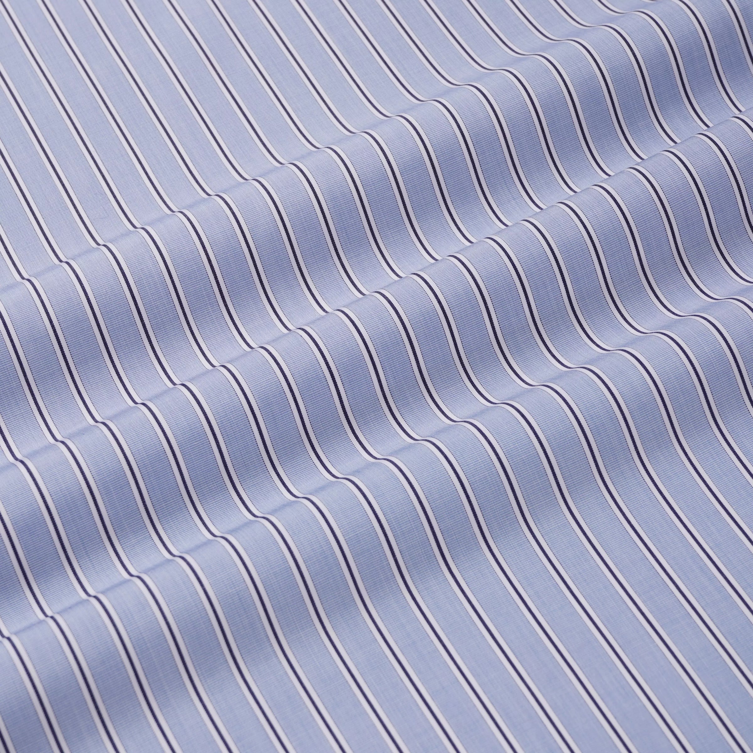 Blue & Navy Classic Fit Regent End on End Stripe Formal Shirt