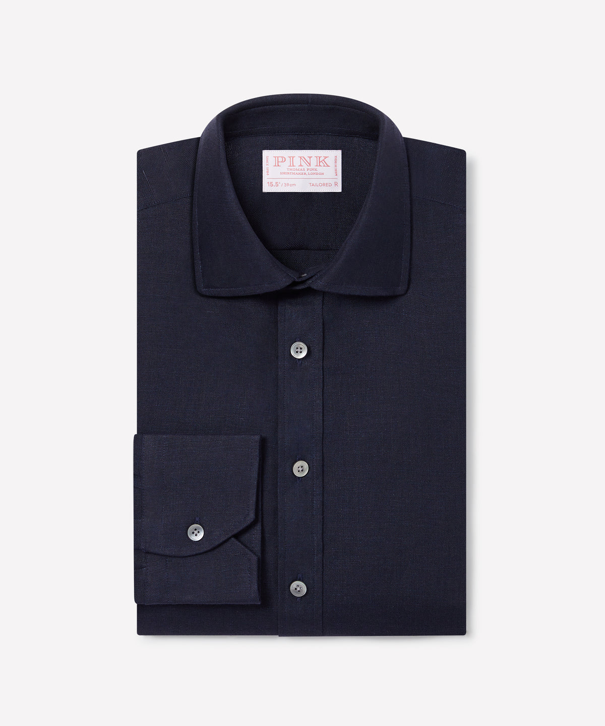 Navy Tailored Fit Essential Linen Formal Shirt