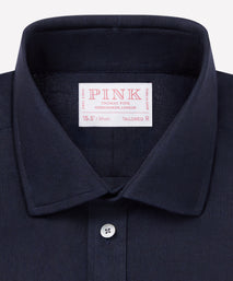 Navy Tailored Fit Essential Linen Formal Shirt