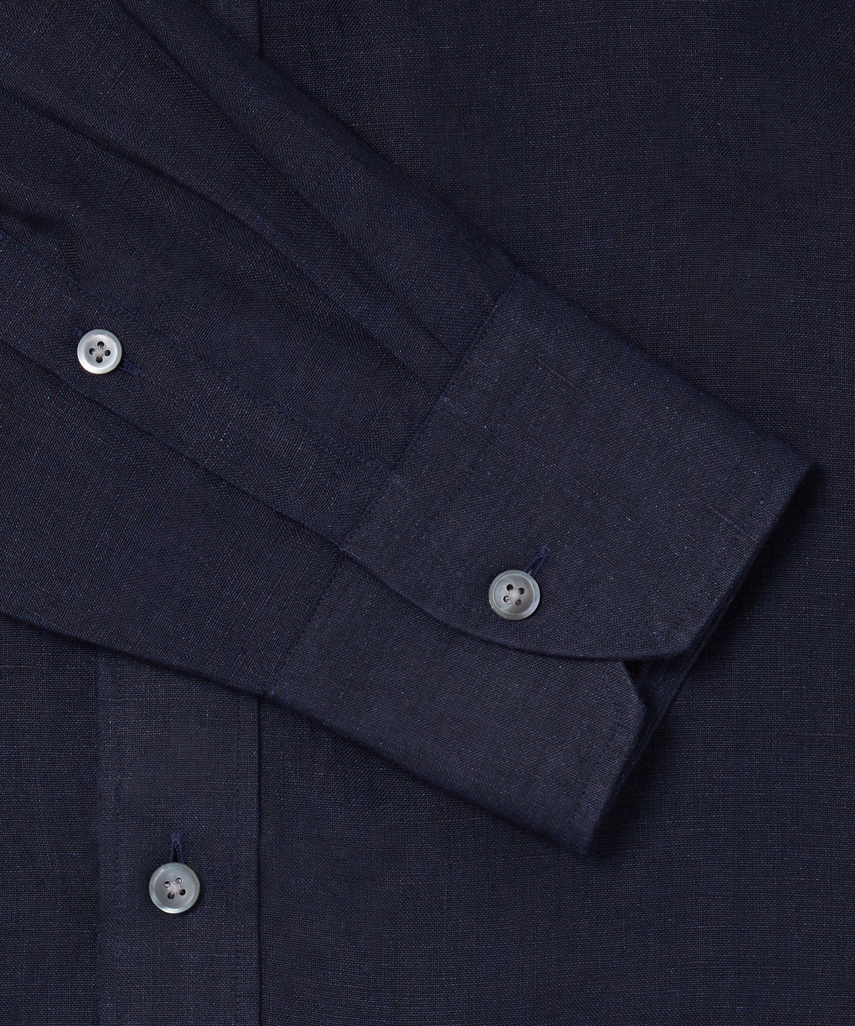 Navy Tailored Fit Essential Linen Formal Shirt