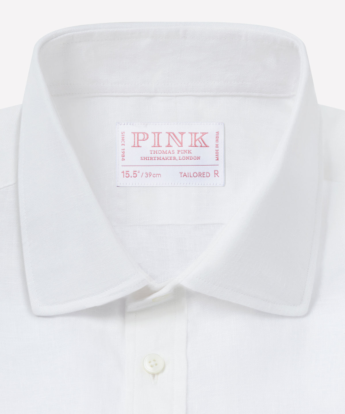 White Tailored Fit Essential Linen Formal Shirt