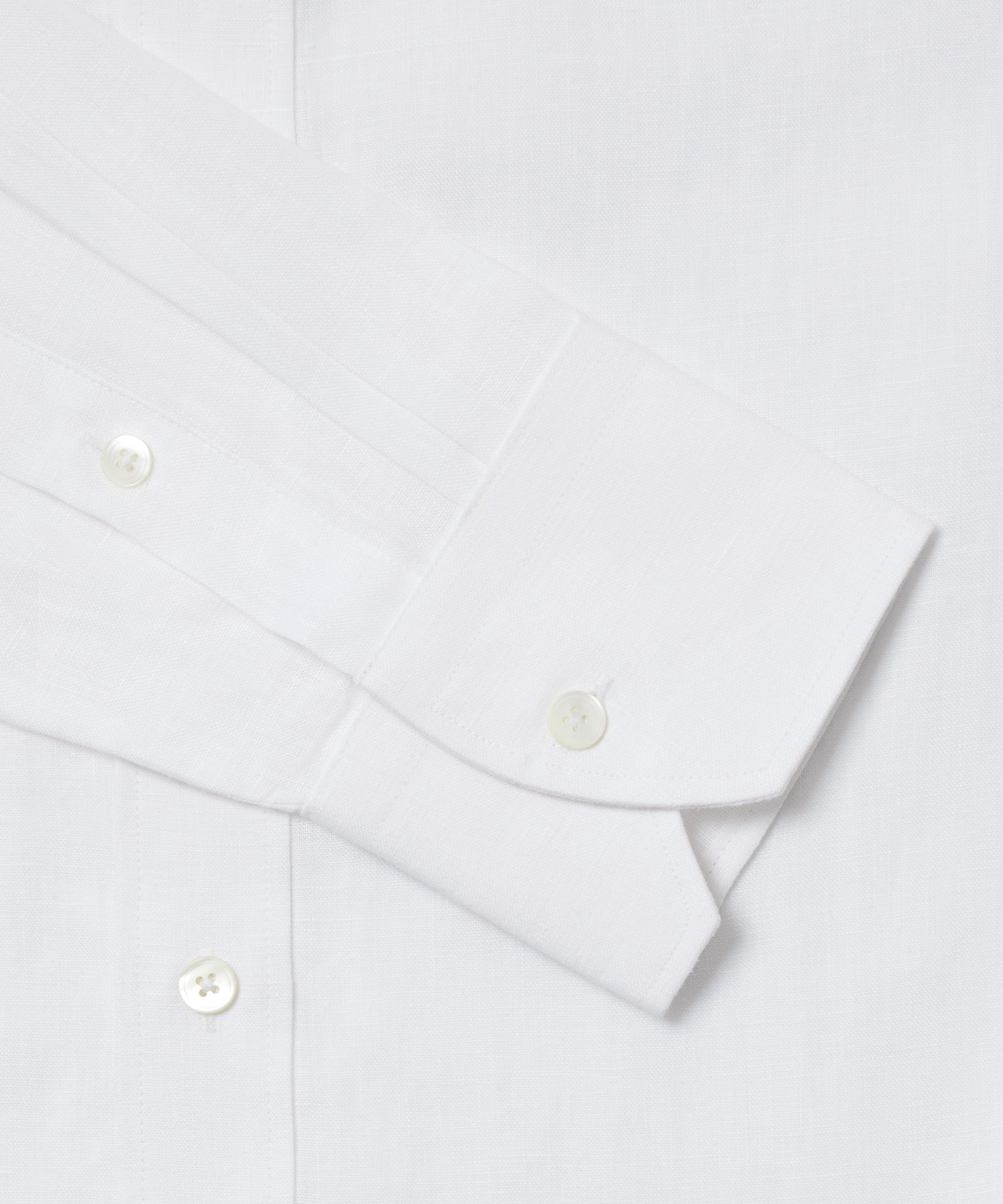White Tailored Fit Essential Linen Formal Shirt