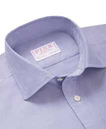 Blue Tailored Fit Smart Casual Open Weave Oxford Shirt