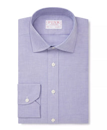 Blue Tailored Fit Smart Casual Open Weave Oxford Shirt