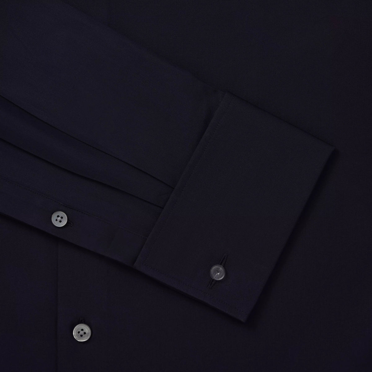 Navy Blue Classic Fit Double Cuff Ramses Cotton Poplin Formal Shirt