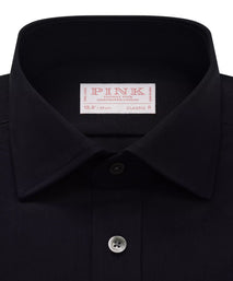 Dark Navy Blue Classic Fit Lightweight Wool Formal Shirt